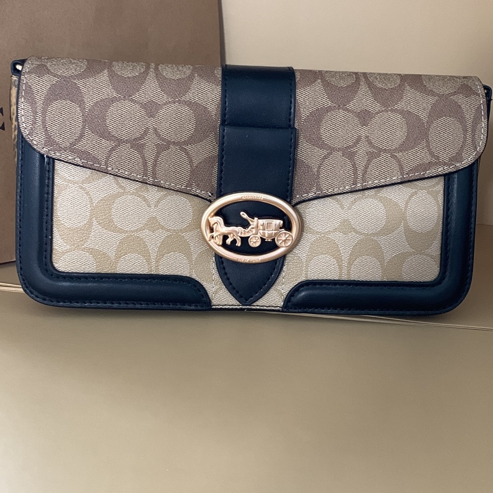 COACH Georgie Signature Block Shoulder Bag